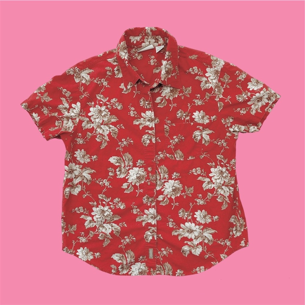 Vintage AOP Floral Short Sleeve Button Down Medium